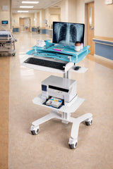 HSL-4 Hospital Laptop Cart - Ergonomic Sit-to-Stand Workstation