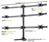 Nine Monitor Stand - Freestanding with White Wider Arm, 5 Years Warranty (9MS-FW)