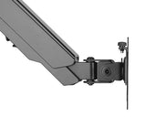 Dual Height Adjustable Monitor Stand, Desk Mount for Two LCD Computer Flat Screens, VESA 75 and 100 Fits 22, 23, 24, 27 Inch, Gas Spring, Full Motion, 5 Years Warranty, 2MS-GB