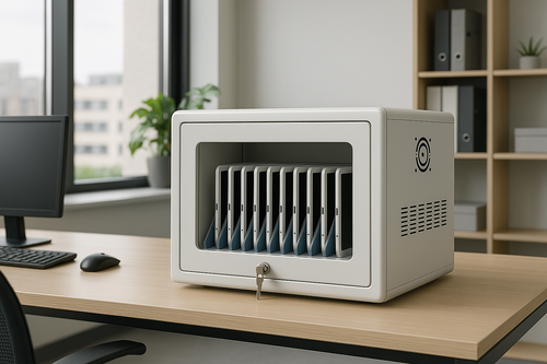 Desktop Charging & Storage Cabinet (Lockable Steel Workstation Cabinet) – RIFE