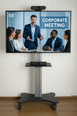 Premium Mobile TV Stand with Shelf – Perfect for Offices, Meetings &amp; Presentations With wheels (UPT1)