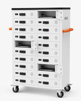 RIFE LS-Lab20 Laptop Charging Cabinet — 20 Individual Locking Compartments | Charge & Secure Up to 20 Laptops/Tablets (14") | White or Black | Key or Number Lock