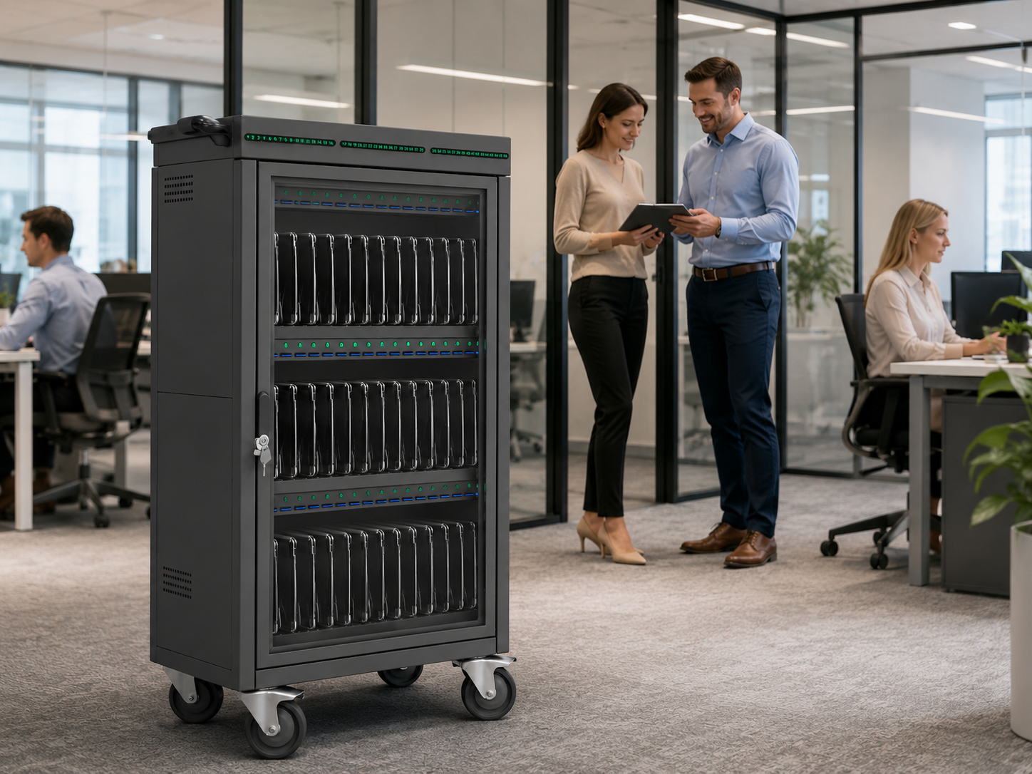 RM48 iPad & Tablet Charging Cabinet – 48 Slots, QC3.0 Fast Charging, Charge & Sync (Up to 13")