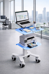 HSL-5 Multi-Purpose Medical Laptop Cart - Workstation with Printer Shelf