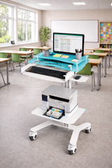 HSL-4 Hospital Laptop Cart - Ergonomic Sit-to-Stand Workstation