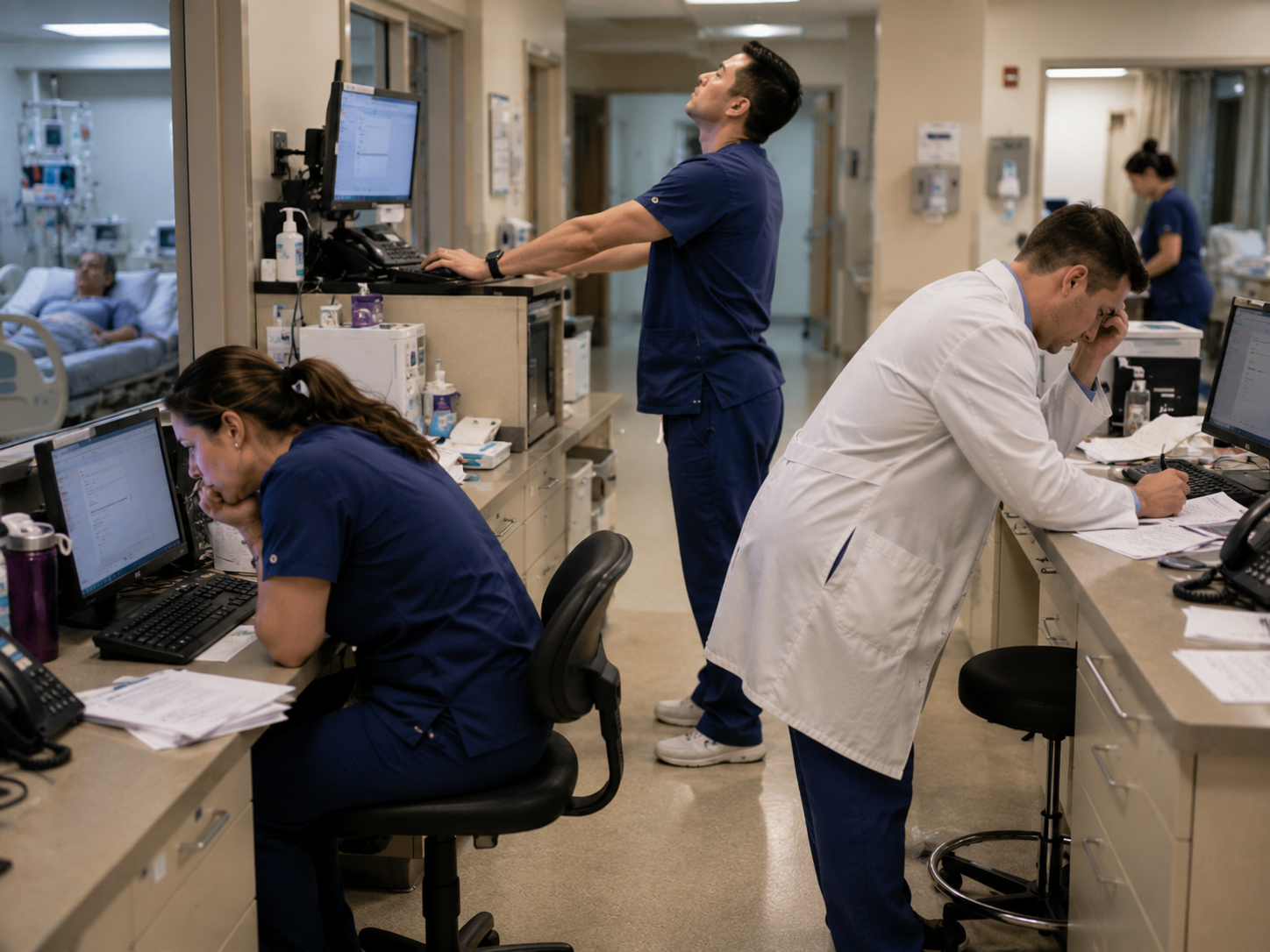 Poor ergonomics in clinical workstations