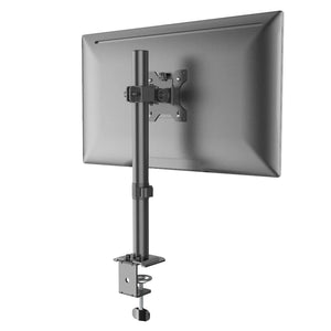 Renewed Full Motion Single Monitor Desk Mount Adjustable/Tilt/Articulating for 1 Screen up to 27", (RCMM)