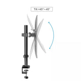 Renewed Full Motion Single Monitor Desk Mount Adjustable/Tilt/Articulating for 1 Screen up to 27", (RCMM)