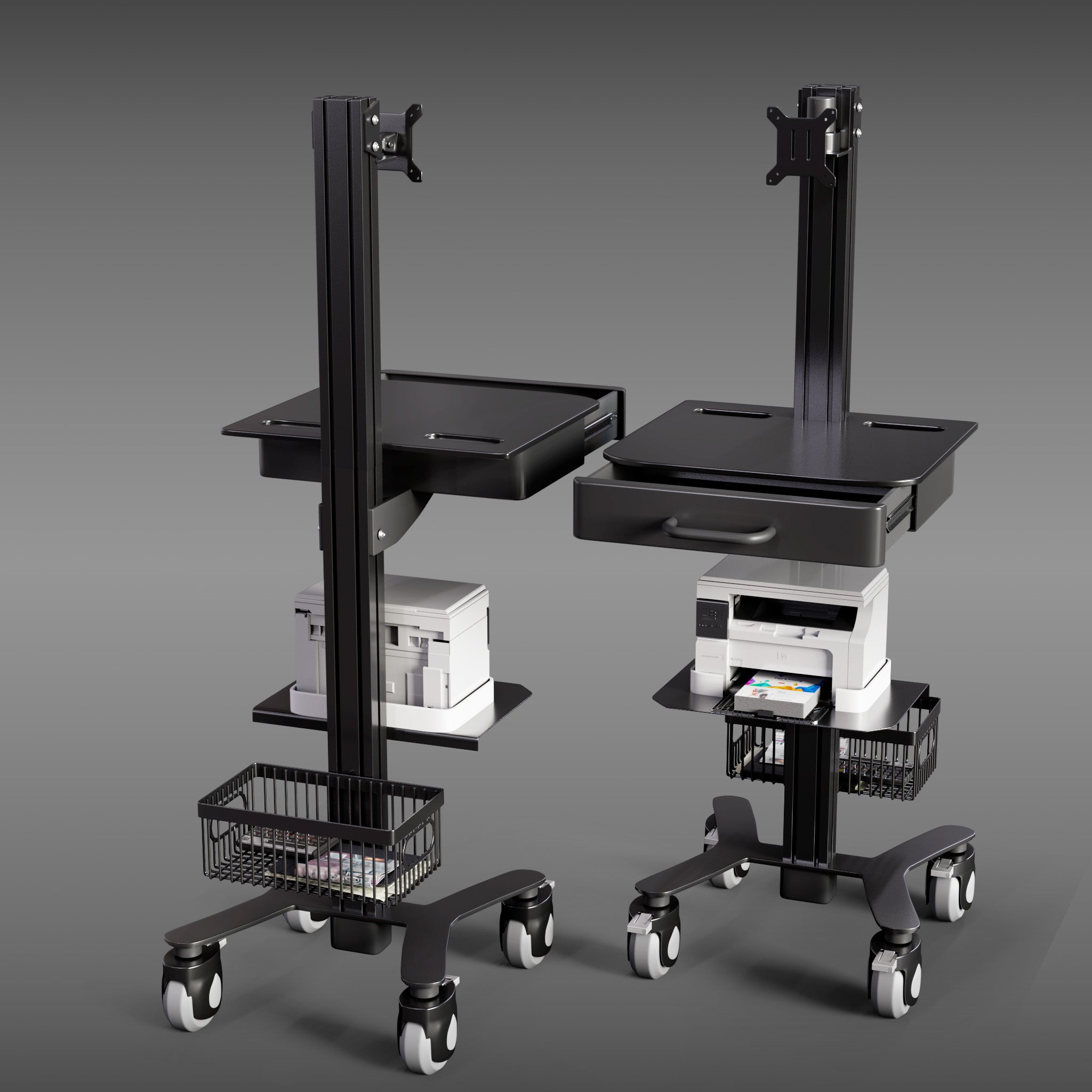 HSM-1 Medical Computer Cart - Slim Mobile Workstation for Clinics