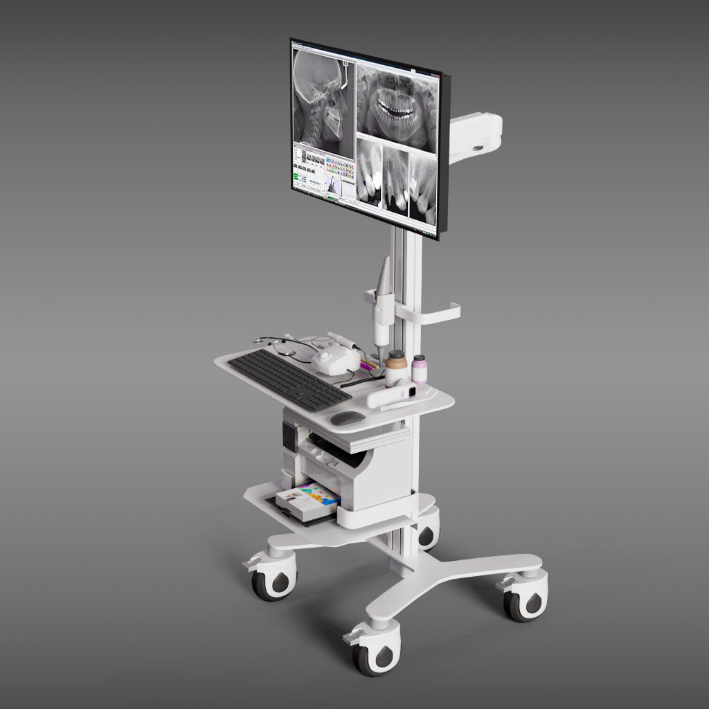 Dental Computer Cart with Scanner Holder and Keyboard Tray (OC-1T)