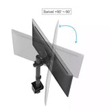 Renewed Full Motion Single Monitor Desk Mount Adjustable/Tilt/Articulating for 1 Screen up to 27", (RCMM)