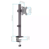 Renewed Full Motion Single Monitor Desk Mount Adjustable/Tilt/Articulating for 1 Screen up to 27", (RCMM)