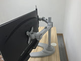 Dual Monitor Stand - Freestanding & Horizontal, 5 Years Warranty, Silver (2MSFHS)