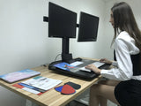 Dual 17"-32" Monitor Mount Electric ErgonomicHeight Adjustable Sit-Stand Desk Converter Workstation - Black, Model No (RTELVE-D)