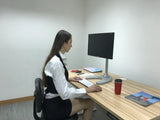 Single LCD Monitor Desk Stand Adjustable Tilt Free-Standing Mount fits 1 Screen up to 27", 5 Years Warranty, Silver (LMSFS)