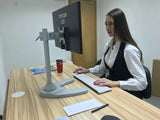 Single LCD Monitor Desk Stand Adjustable Tilt Free-Standing Mount fits 1 Screen up to 27", 5 Years Warranty, Silver (LMSFS)