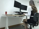 Rife Electric Height Adjustable X-Lift Sit-Stand Desk Converter with Dual Monitor Mount, Fits Two 17 to 27 Inch Computer Monitors, Black Model No (RTE-2MC)