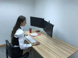 Dual LCD LED Monitor Desk Mount Stand -Fully Adjustable Arm fits 2 Screens up to 27", 5 Years Warranty, Silver (RC2ES)