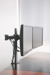 Dual LCD LED Monitor Desk Mount Stand Heavy Duty Fully Adjustable Arm fits 2 / Two Screens up to 27", 5 Years Warranty (Model RC2E)