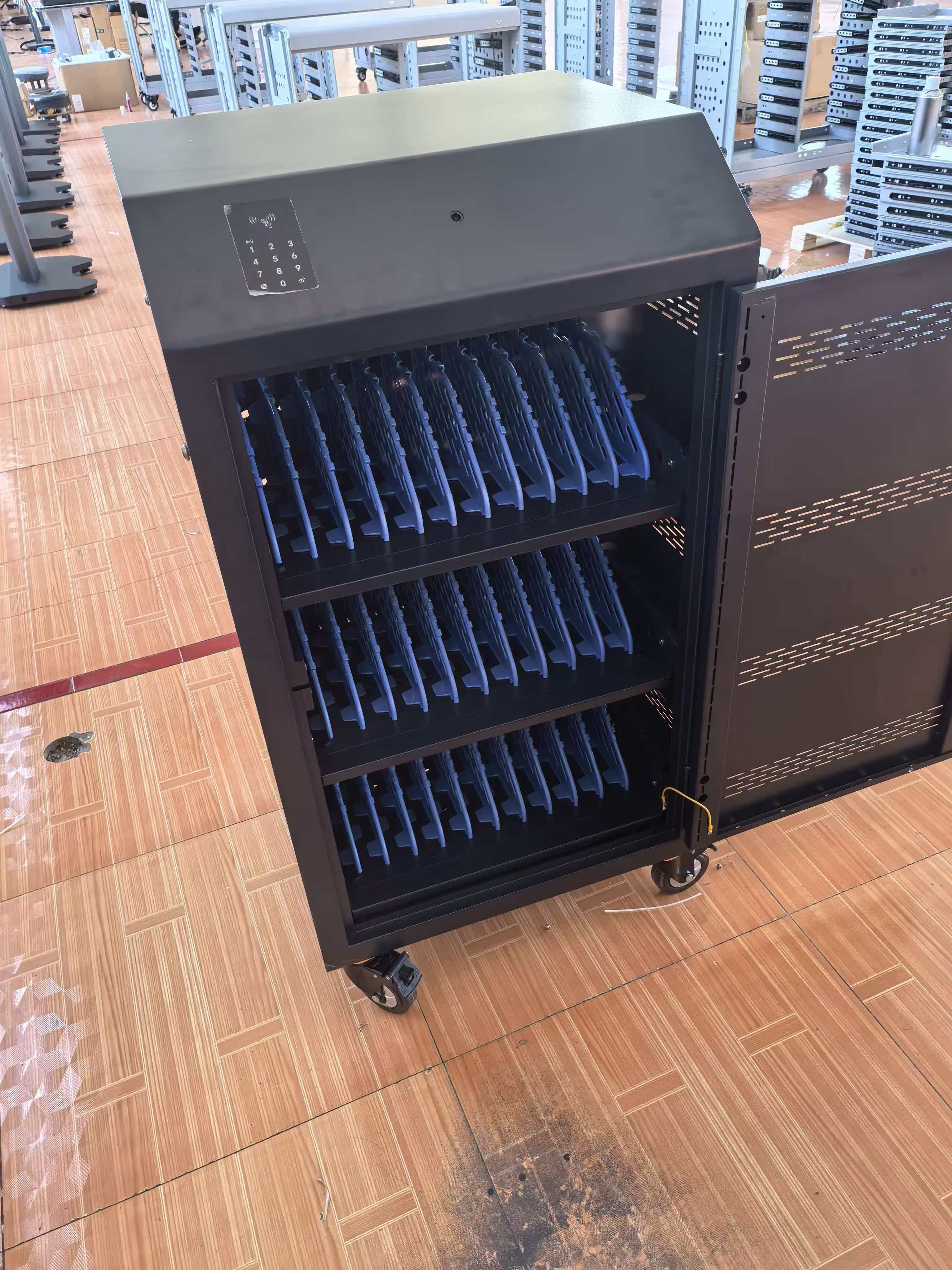 30-Device Secure Charging Cart with RFID & Password Lock, USB-C Fast Charging (R-LAB-30)