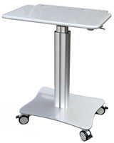 Sit-Standing Mobile Laptop Cart, Rolling Desk with Height Adjustable 31.5" x 23.6" Platform, Supports up to 17.6 lbs, Silver (LPC05)