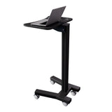 Sit Stand Mobile Laptop Cart with Height Adjustments, Optional CPU Holder, Printer Shelf & Basket, Black (LPC04B)