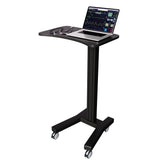 Sit Stand Mobile Laptop Cart with Height Adjustments, Optional CPU Holder, Printer Shelf & Basket, Black (LPC04B)