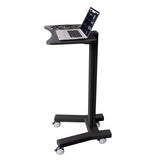 Sit Stand Mobile Laptop Cart with Height Adjustments, Optional CPU Holder, Printer Shelf & Basket, Black (LPC04B)