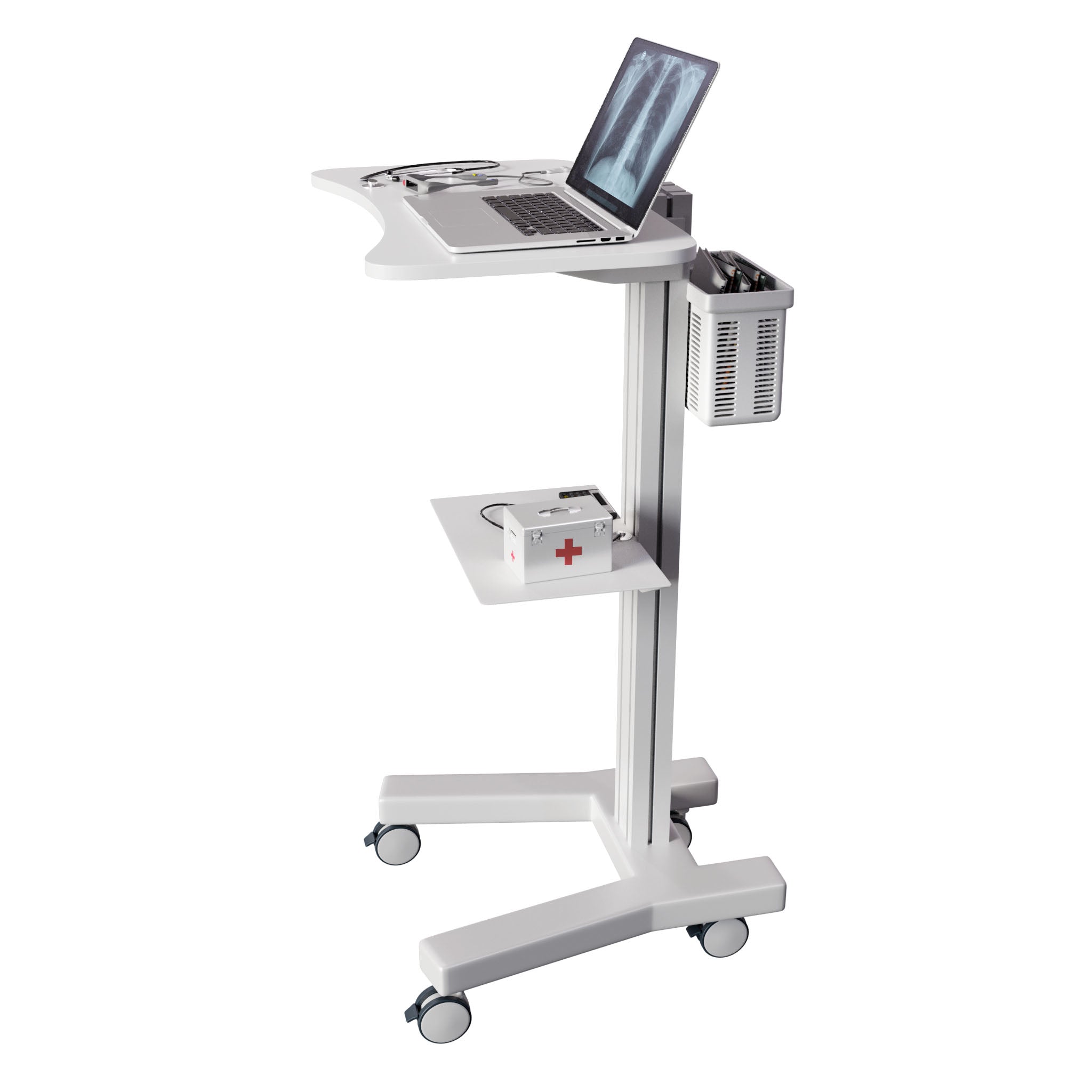 Sit Stand Mobile Laptop Cart !Height Adjustments ! Mobile Workstations