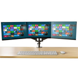 Gas Spring Triple Monitor Desk Mount Arm/Stand, Fully Adjustable Arms, Fits up to 27" Screens, 5 Years Warranty, Black (3MSG)