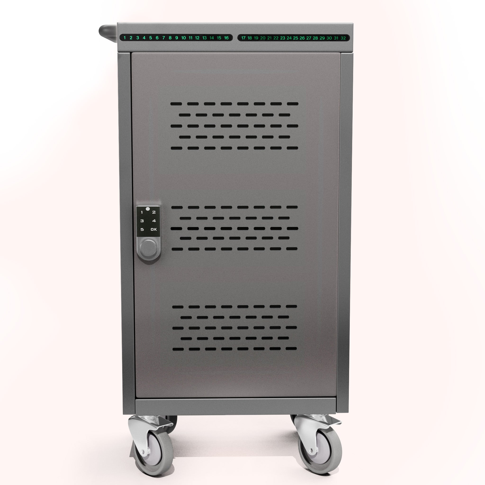 30-Device Secure Charging Cart with RFID & Password Lock, USB-C Fast Charging (R-LAB-30)