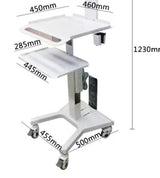 RIFE HA1 dimensions diagram - 450x460mm top tray, 445x285mm mid tray, 1230mm height, 455x500mm base