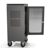 36-Device Laptop & Tablet Charging Cart — Glass Door, USB-C 60W PD Fast Charging (RP36-B-60W)
