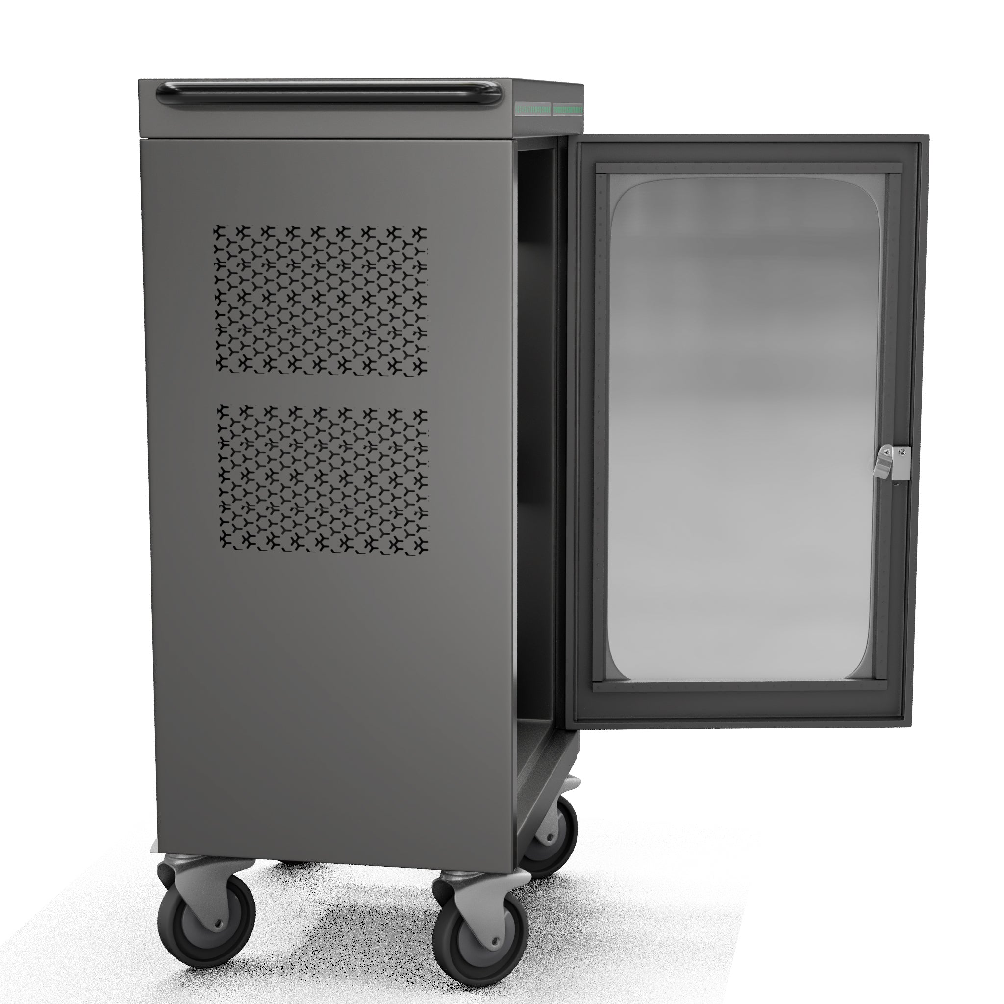 36-Device Laptop & Tablet Charging Cart — Glass Door, USB-C 60W PD Fast Charging (RP36-B-60W)