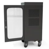 36-Device Laptop & Tablet Charging Cart — Glass Door, USB-C 60W PD Fast Charging (RP36-B-60W)