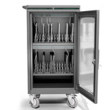 36-Device Laptop & Tablet Charging Cart — Glass Door, USB-C 60W PD Fast Charging (RP36-B-60W)