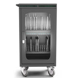 36-Device Laptop & Tablet Charging Cart — Glass Door, USB-C 60W PD Fast Charging (RP36-B-60W)