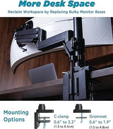 Single Monitor Gas Spring Heavy Duty Arm for Ultrawide Monitors upto 57", Single Desk Stand, Pneumatic Height Adjustable, Modular Arms, 100x100 VESA Mount, Black, (PMS-PRM57)