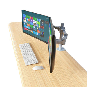 Dual LCD LED Monitor Desk Mount Stand -Fully Adjustable Arm fits 2 Screens up to 27", 5 Years Warranty, Silver (RC2ES)