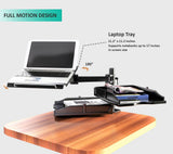 Laptop/Notebook/Projector Mount C-Clamp Stand, 2 pcs Drawers to Well Organize Your Desktop or Notebook Accessories - Black (RCLPTRAY)
