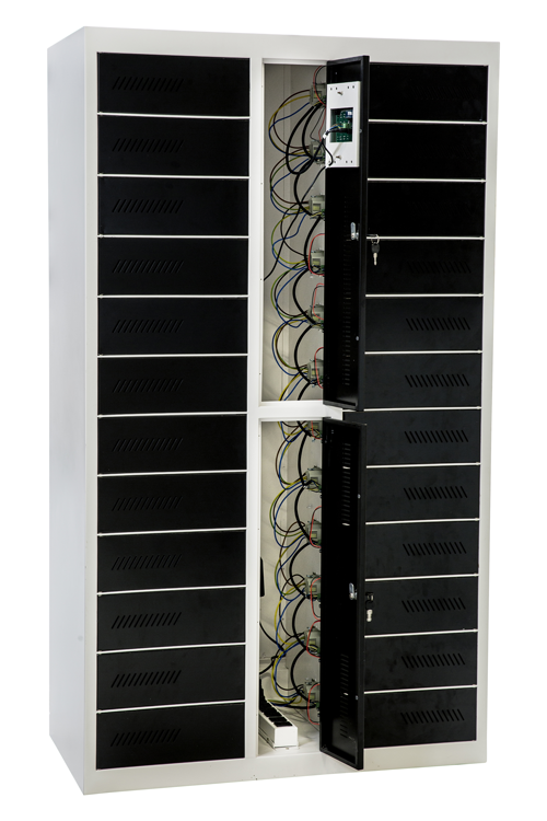 RIFE RL24 charging locker with 24 individual code-lock compartments