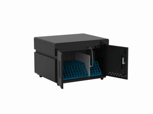 Tablet Charging Cabinet/Cart Suitable for Tablets up to 12 Inches, 16-BIT Workstation, Black (RM16)