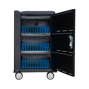 Tablet Charging Cabinet/Cart Suitable for Tablets up to 11 Inches, 48-BIT Workstation, Black (RM48)