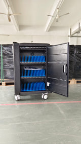Tablet Charging Cabinet/Cart Suitable for Tablets up to 11 Inches, 48-BIT Workstation, Black (RM48)