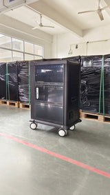 Tablet Charging Cabinet/Cart Suitable for Tablets up to 11 Inches, 48-BIT Workstation, Black (RM48)