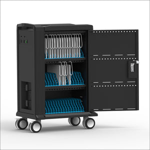 Tablet Charging Cabinet/Cart Suitable for Tablets up to 11 Inches, 48-BIT Workstation, Black (RM48)