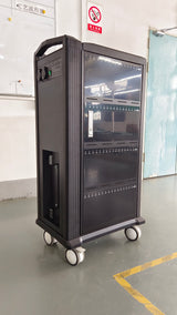 Tablet Charging Cabinet/Cart Suitable for Tablets up to 11 Inches, 64-BIT Workstation, Black (RM64)