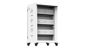 Tablet Charging Cabinet/Cart Suitable for Tablets up to 12 Inches, 48-BIT Workstations, White/Black (RN48)