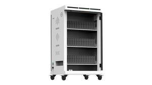 Tablet Charging Cabinet/Cart Suitable for Tablets up to 12 Inches, 48-BIT Workstations, White/Black (RN48)