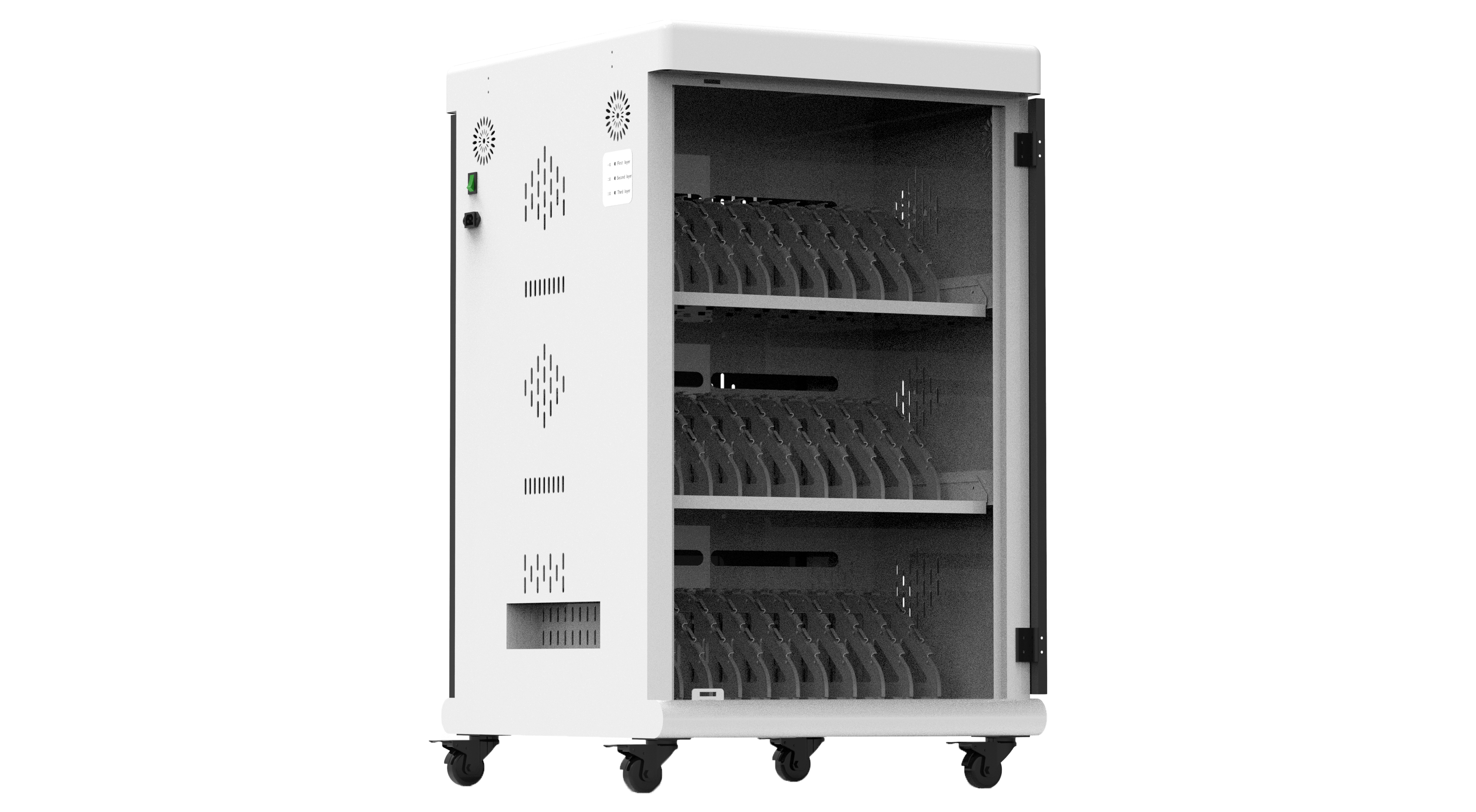 Tablets/Laptops Plug-in Charging Cart (PDU) Suitable for 15.6" Tablets Or Laptops, 30-BIT Workstations, White/Black (RP30-A)